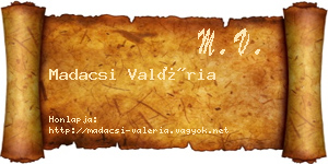 Madacsi Valéria névjegykártya